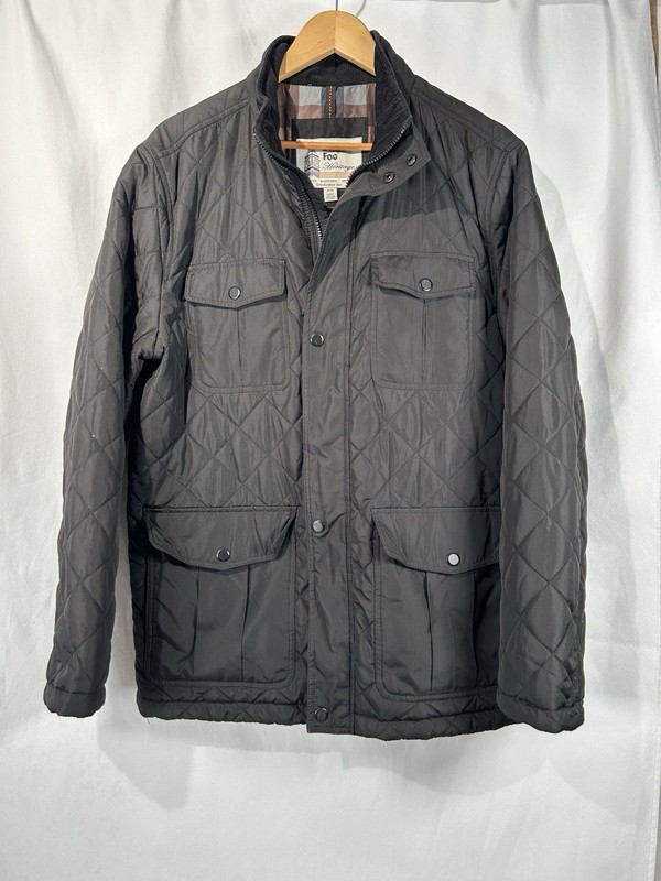 London Fog Heritage Quilted Black Jacket Casual Mens Size Medium