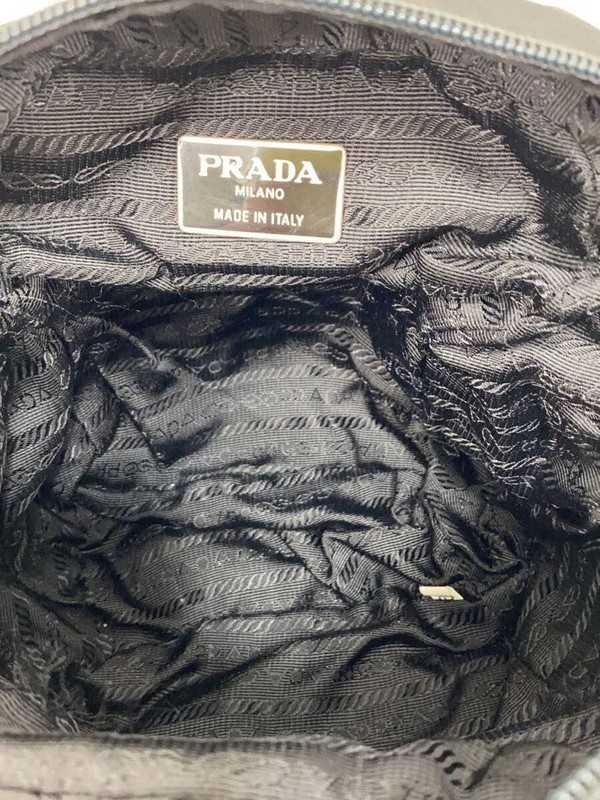 PRADA Tessuto Triangle Logo Plate Backpack BLK Solid gallery