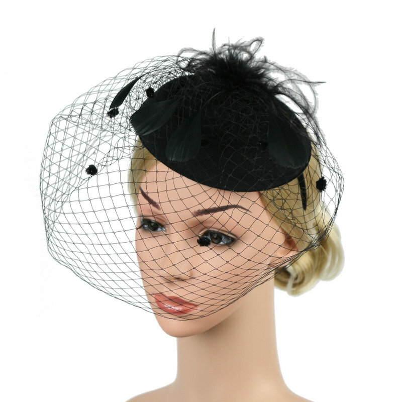 Women Fascinators Hat Wedding Cocktail Tea Party Hat Hair Clip Headwear Decor gallery