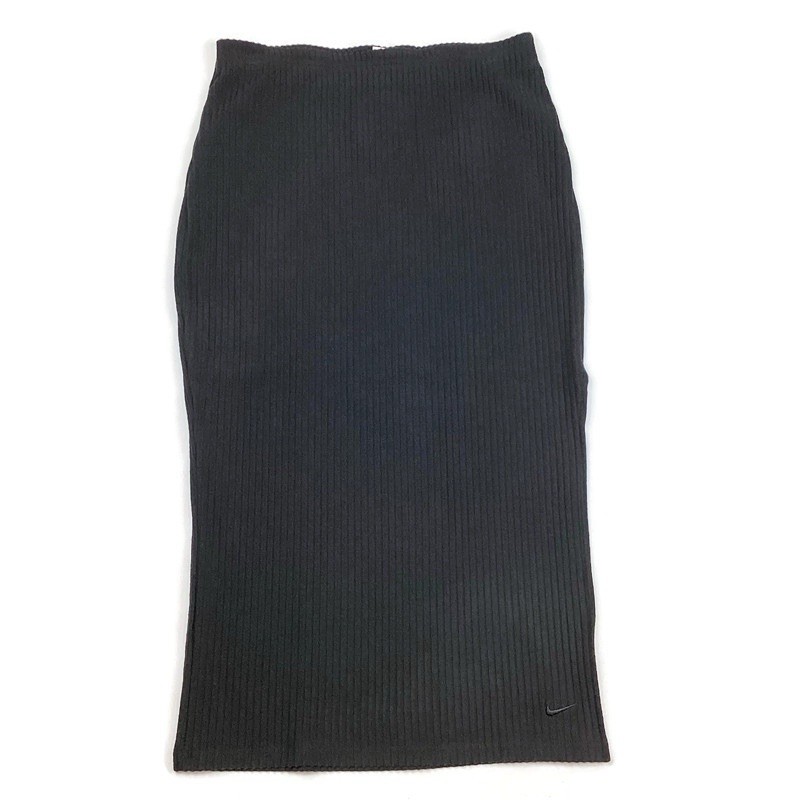 Nike Black Ribbed Side Slit Women’s Slim Midi Skirt Medium NEW! Retail $65