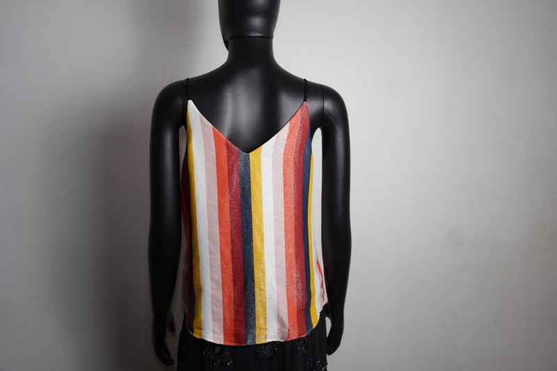 Express Womens Small Multicolor Stripe Cami Tank Top Boho Festival Summer gallery