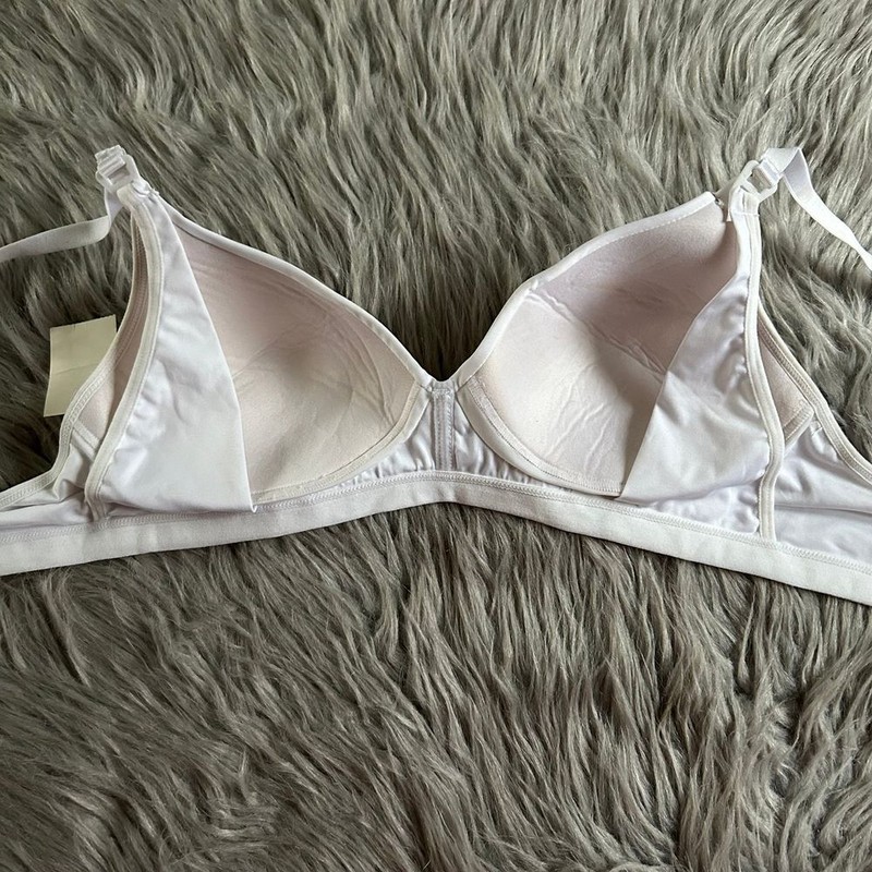 Wirefree Maternity Nursing Bra Women Size M1 Medium White Wireless Lightly Lined gallery