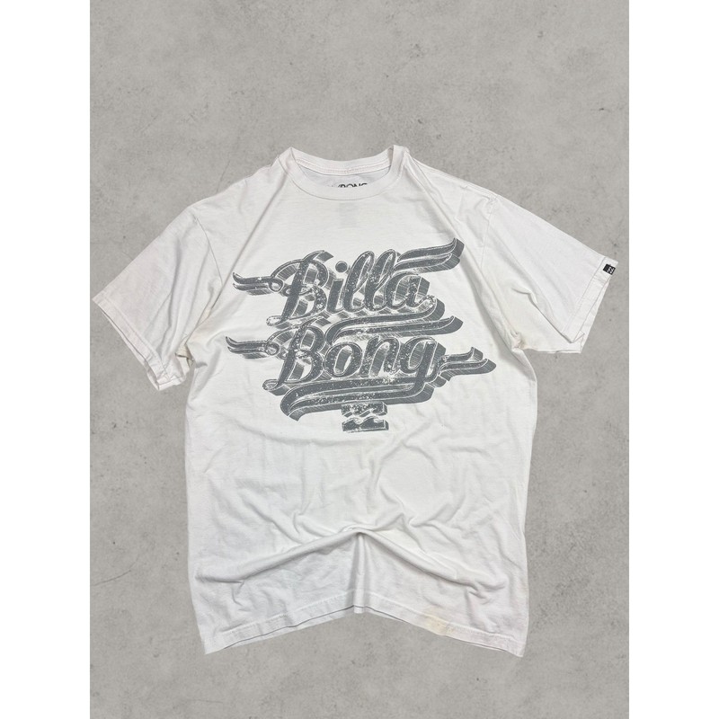 Billabong Recycler Series Mens Large White Graphic T-Shirt Organic Cotton Blend