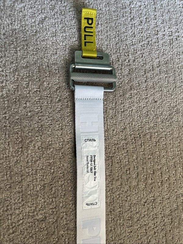 Heron Preston Pull Tab Tape Belt One Size White