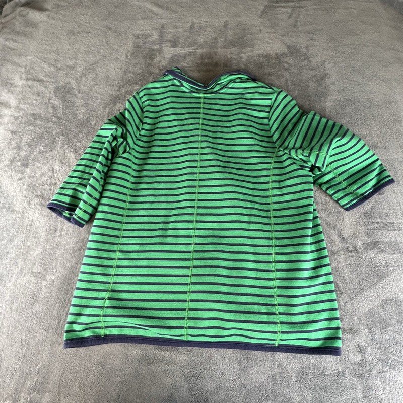 Woman Within Jersey Knit Blazer Womens 18/20 Large Green &Navy Stripe Preppy gallery