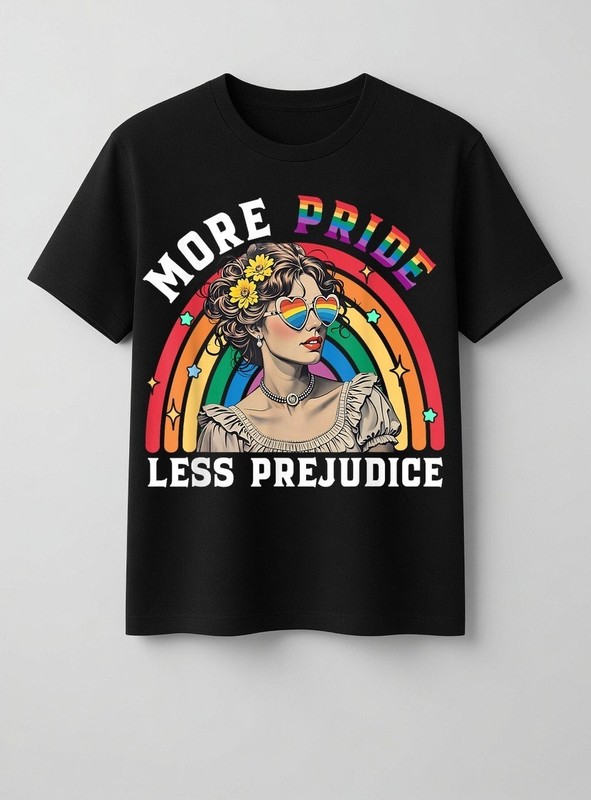 More Pride Less Prejudice Rainbow Vintage Pride Aesthetic T-Shirt
