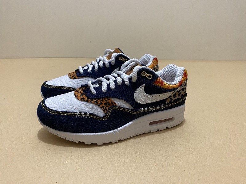 Nike Air Max 1 PRM Men Shoes US 7.5 UK 6.5 New Women US 9 Sneakers Denim Leopard