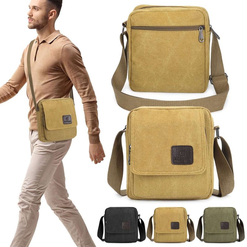 USA Vintage Canvas Crossbody Bag Portable School Satchel Messenger Shoulder Men gallery