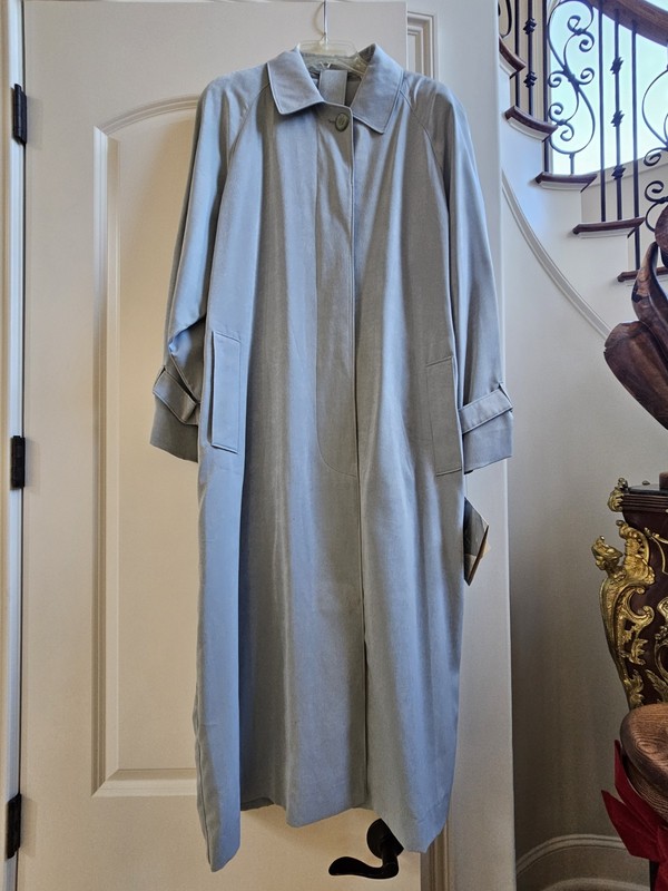 London Fog Raincoat, The Balmacaan, Style# 001270 455; Size 14; gray blue; NWT gallery