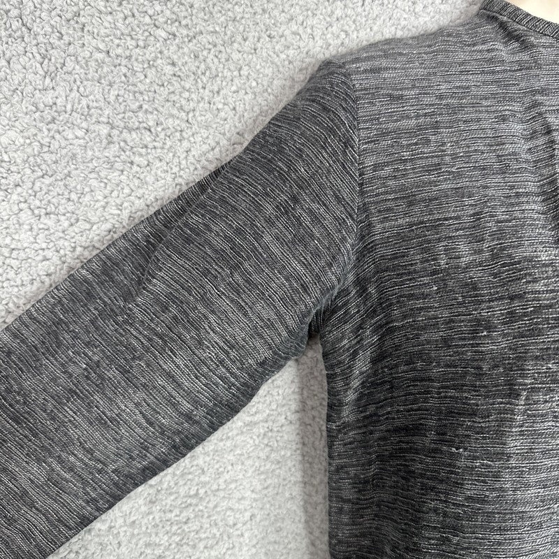 Eileen Fisher Linen Cotton Top Womens Petite PP Gray Button Front Boxy Cropped gallery