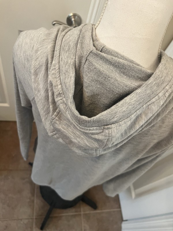 90 Degrees L Gray Hoodie Cowl Neck Drawstring Hood Kangaroo Pocket Sweatshirt gallery