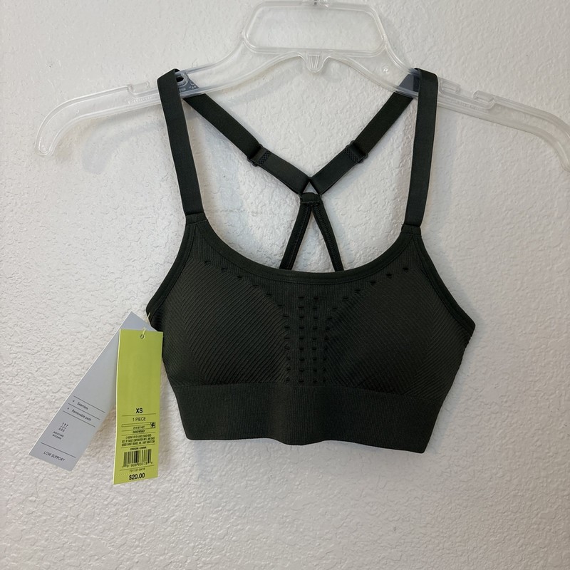 All In Motion Womens Low Support Moisture Wicking Seamless Bra Olive WX8GY Sz XS