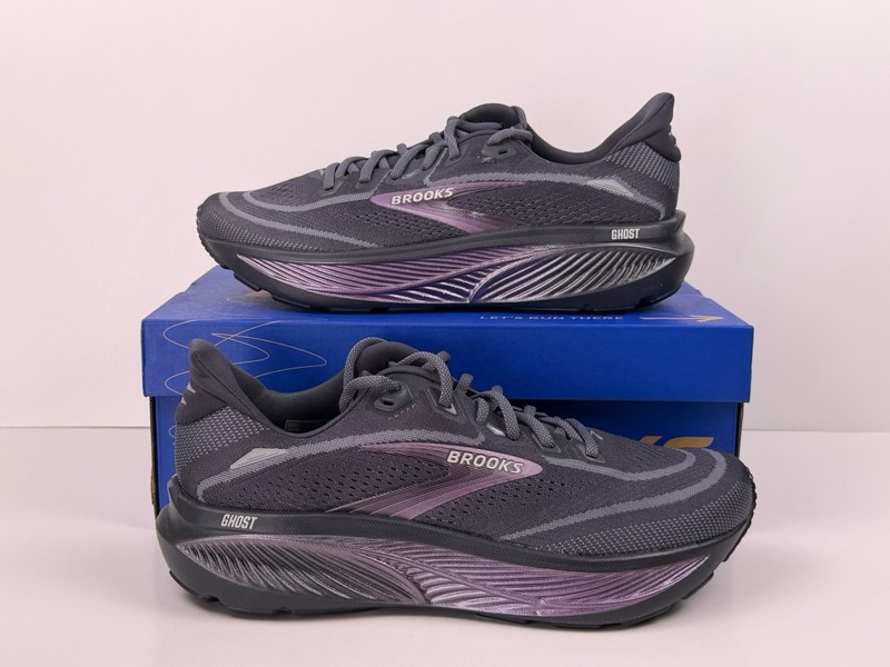Brooks Ghost 18 Running Shoes Women’s Size 8 Ebony/Folkstone/Metallic 120482