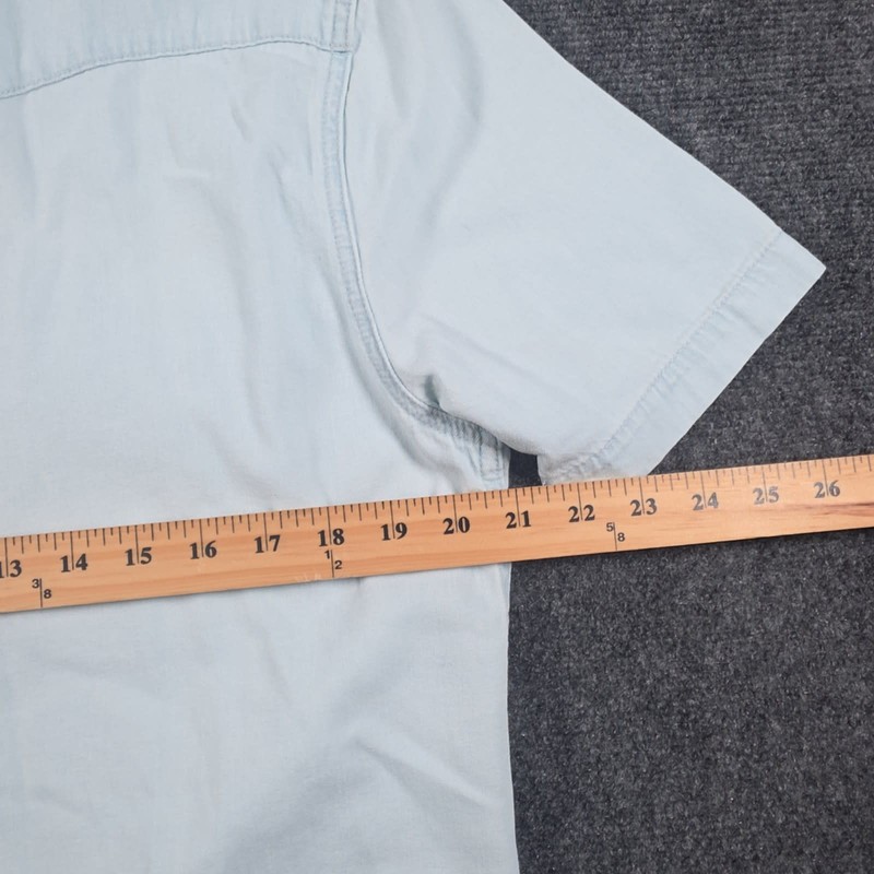Tecovas Denim Shirt Mens M Ultra Light Blue Pearl Snaps Western Rodeo Cowboy gallery