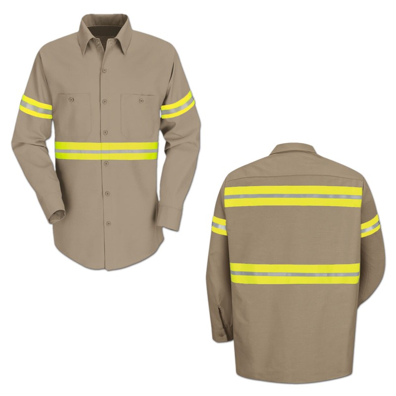 Red Kap Enhanced Visibility Hi Vis Reflective Work Towing Uniform Shirts LS gallery