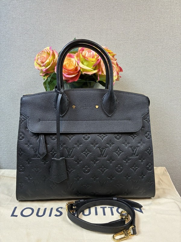 Louis Vuitton LV Black Monogram Empreinte Pont Neuf GM Bag – Fantastic Condition
