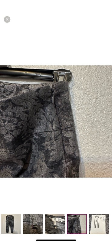 Joseph Ribkoff Pants Womens 12 Silver Metallic Floral Brocade Evening Occasion gallery