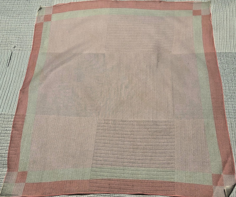 Vintage 19 x 20 In. Light and Dark Pink Geometric Polyester Scarf -VS-111 gallery