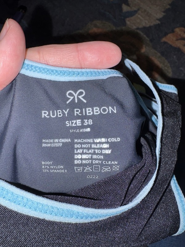 NWOT! Ruby Ribbon Zip Front Sport Demiette Bra Multicolor Size 38 Style 1946 gallery