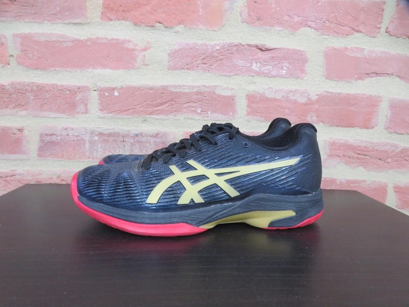 Asics Solution Speed FF Shoes Womens 6.5 Black Tennis Court Sneakers 1042A047