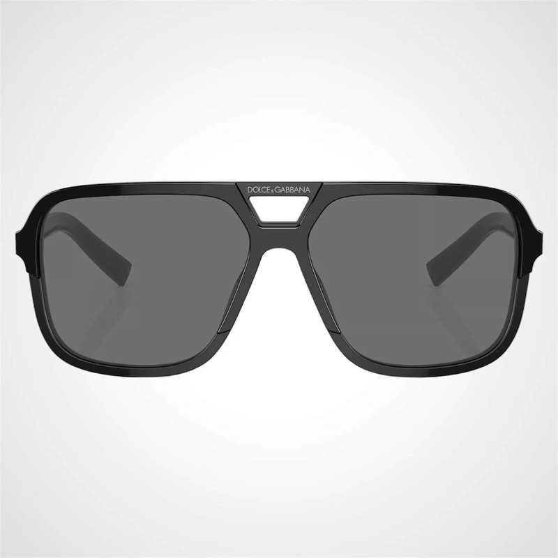 Dolce & Gabbana Sunglasses Black Polarized Aviator DG4354 193481 Navigator New