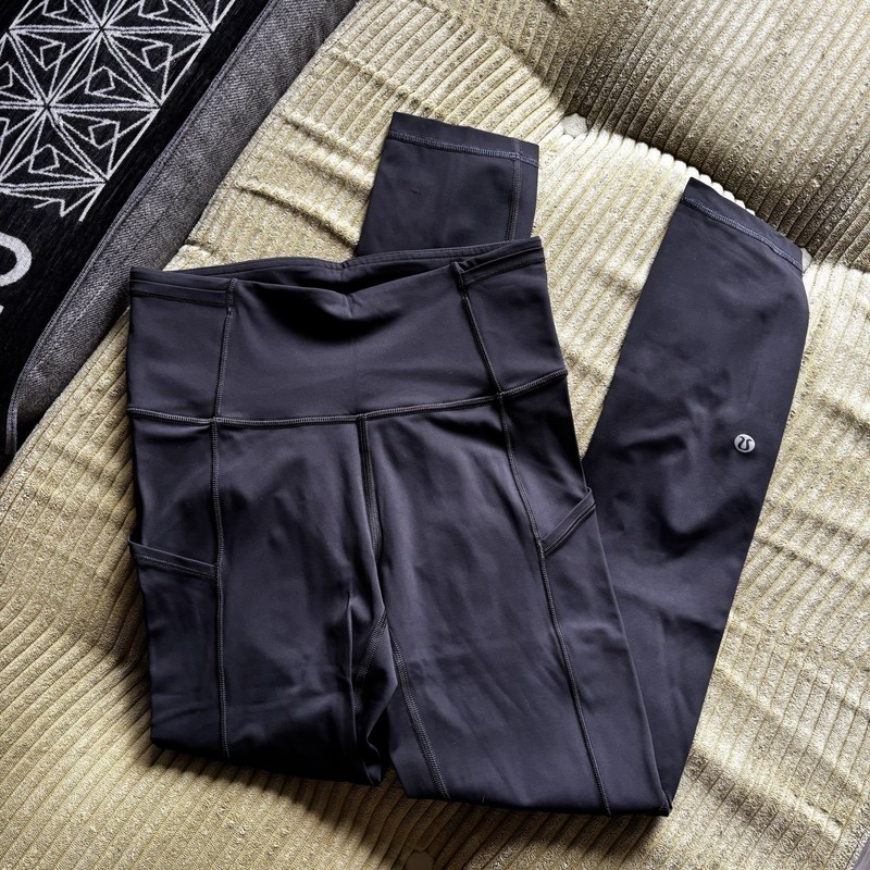 Lululemon fast & free Leggings In Grey, Sz 4