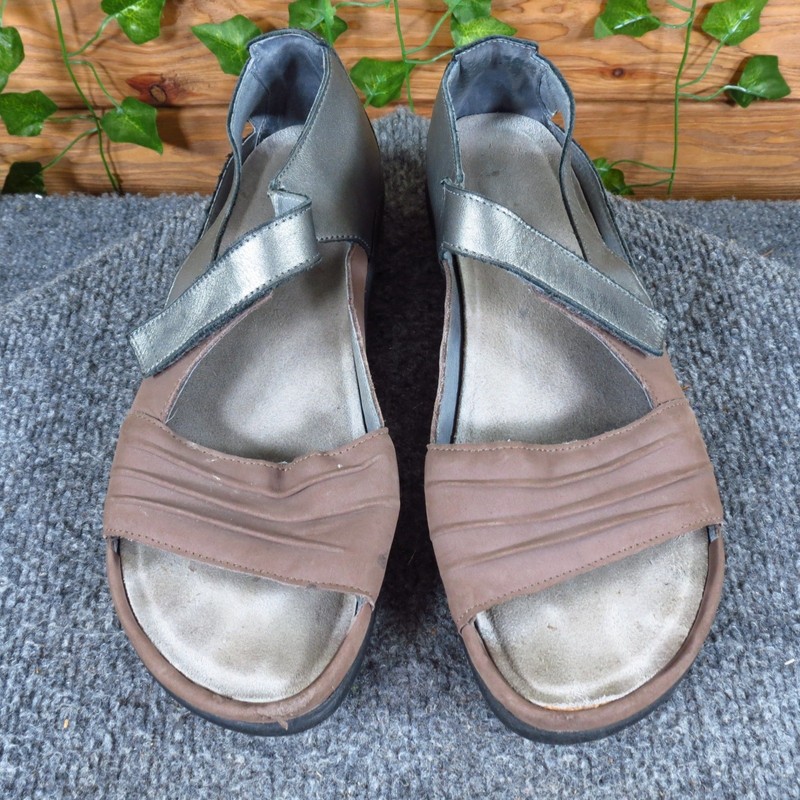 Naot Papaki Women Mary Jane Sandal 39 Walking Shoe Brown Metallic Leather gallery