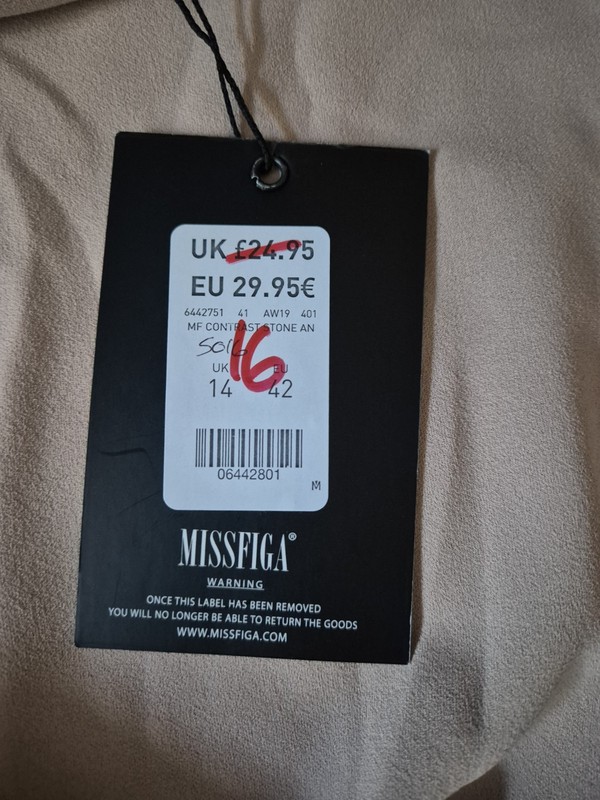 New Look Missfiga Midi Dress Belt Bat Wing Short Sleeved Cross Over UK 14 BNWT gallery