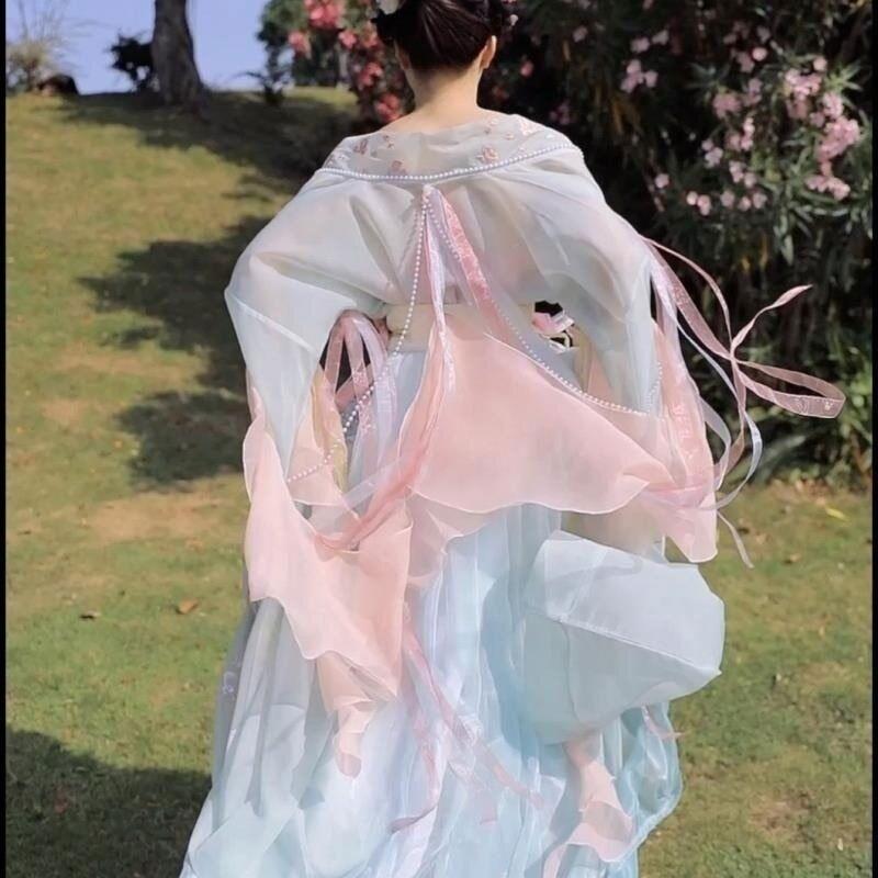 Chinese Hanfu Dance Dress Women Printed Shirt Hanfu Set Carnival Fairy Cosplay gallery