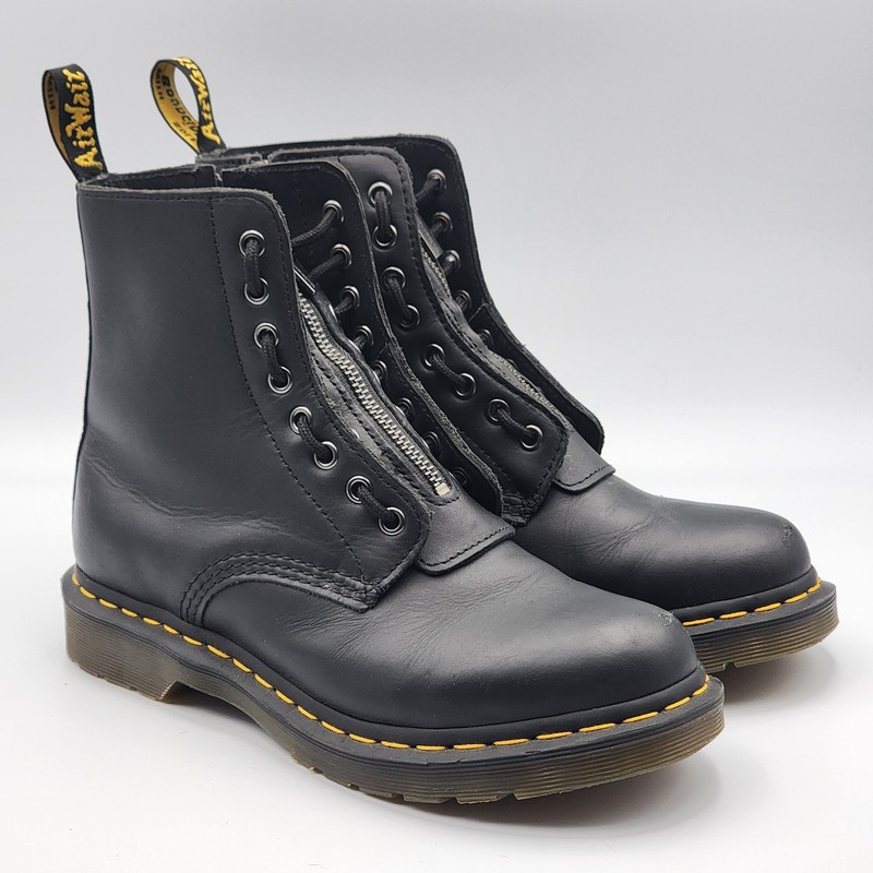 Dr. Martens 1460 Pascal Nappa Zipper Boots Women's US 8 Black Lace Up/Zip gallery