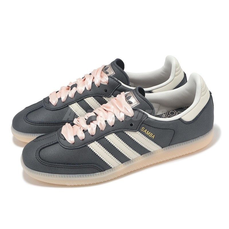 adidas Originals Samba OG W Black Wonder Quartz Ribbon Laces Women Casual IH8047