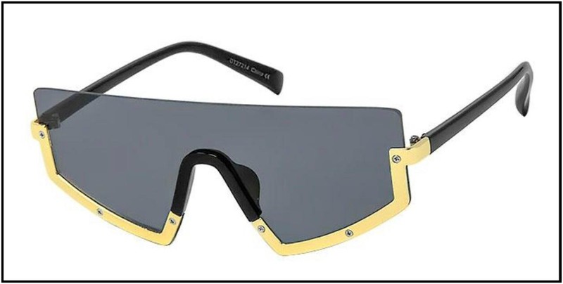 CLASSIC VINTAGE 90’s RETRO Style SUNGLASSES Funky Unique Exotic Gold Black Frame