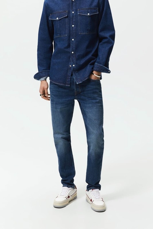 Zara Man The 90s Blue Skinny Fit Denim Jeans Button Streetwear Size – 30, S