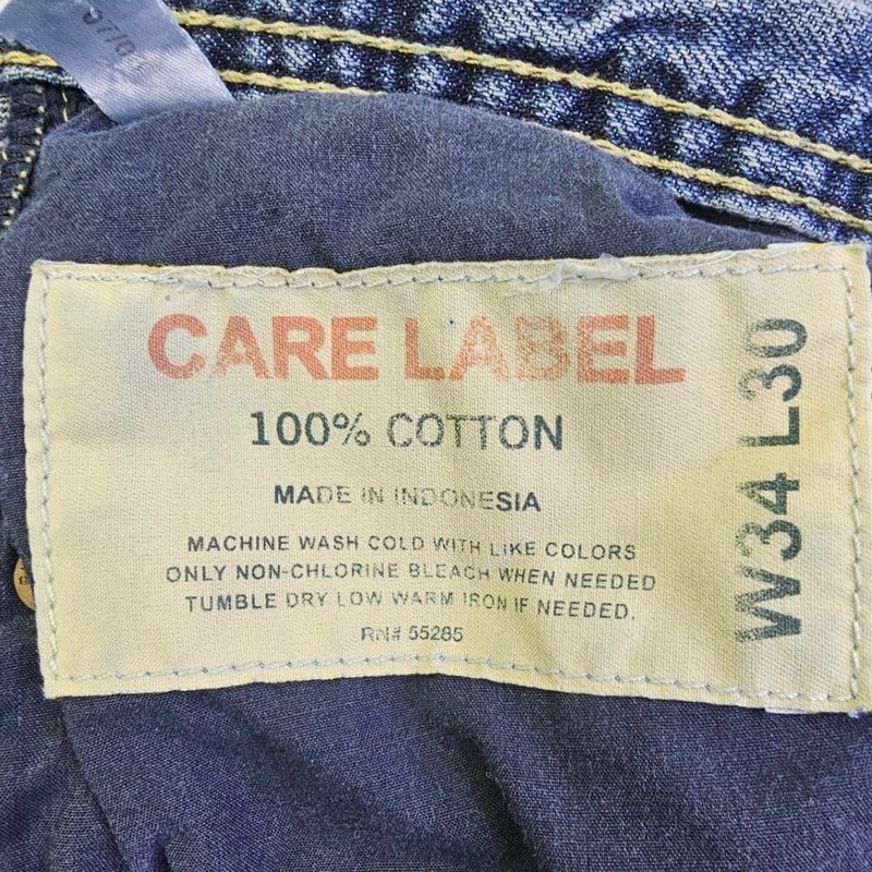 Express Mens Distressed Straight Leg Jean Blue Denim W34 L30 100% Cotton RN55285 gallery