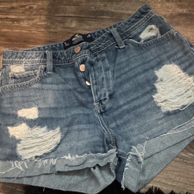 Hollister Women's Ultra High-Rise Mom Denim Shorts 3" Inseam Size 9 W29 Blue gallery