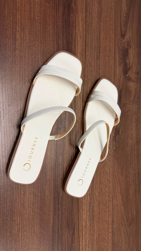 Journee Brisa Women White Multi Strap Slide Sandals Size 11M New Box gallery