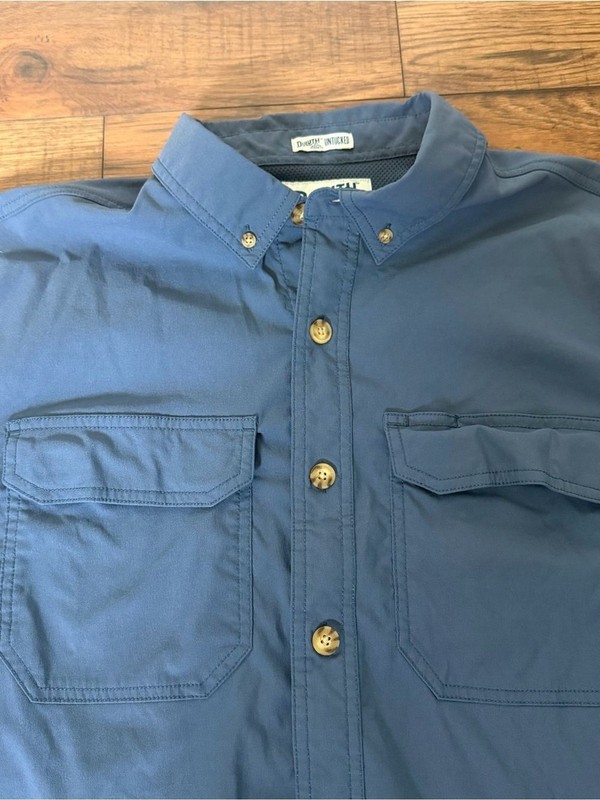 Duluth Untucked Classic Blue Long-Sleeve Button-Up Shirt Mens Large NWOT gallery