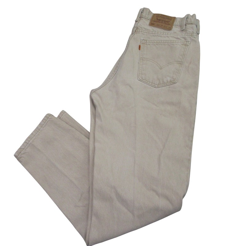 Levis Mens Vintage 550 Jeans 36 x 34 (Fits True to Size) Beige Orange Tab