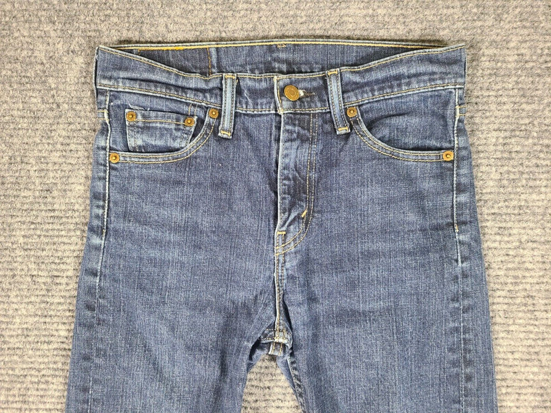 Levis 510 Jeans Mens 29x32 Blue Denim Classic Western Whiskering Washout gallery