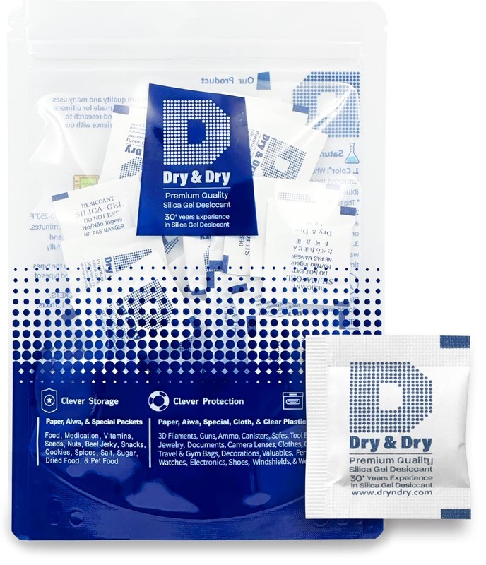 Dry & Dry 1 Gram(100 Packets) Food Grade Silica Gel Packets Desiccants –