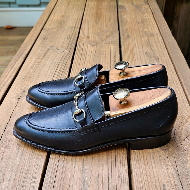 Meermin Horsebit Loafers Black Calf Size 10 D US 114678 $230 WORN 2X! gallery