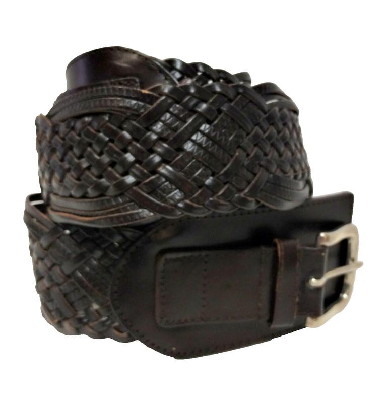 Women’s Bonded Leather Woven BRAIDED Belt L Large