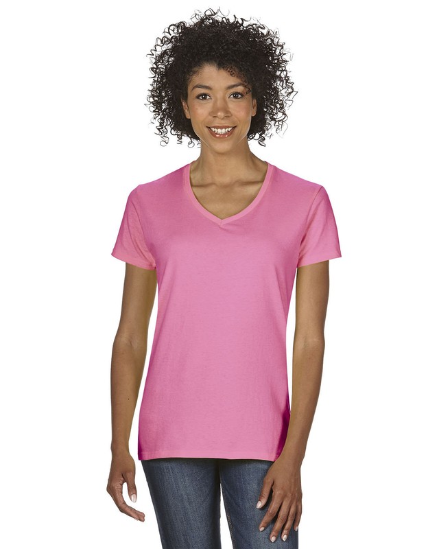 2 Pack Of Gildan G500VL Ladies Solid Heavy Cotton Tee Plain Blank V-Neck T-Shirt