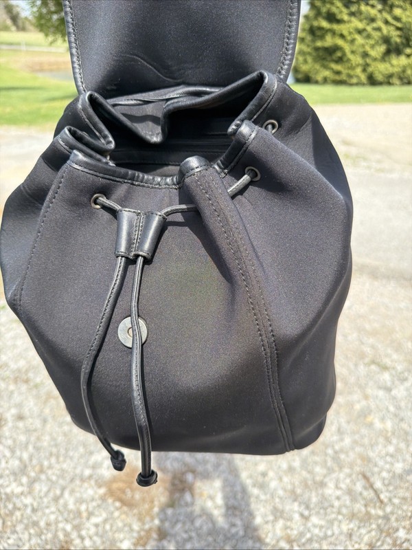 COACH Y2K Black NEOPRENE Snap & Toggle Shoulder Handbag Backpack gallery