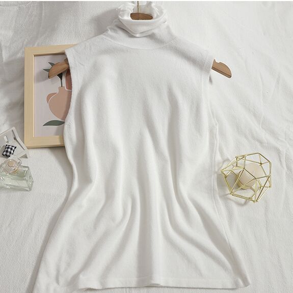 Men Mock Neck Shirt Casual Turtleneck Pullover Sleeveless Slim Fit Tops Stretch gallery