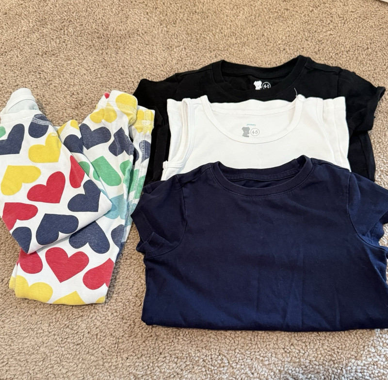 Primary Girls Clothing Lot of 19 Tops Leggings, Dresses, PJs Size 4-5 EUC gallery