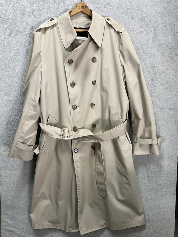 London Fog Men’s Trench Coat Khaki Size 42 Long Made In USA