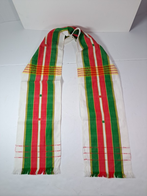Indian Style Cotton Scarf Accessory Red, Green, White, Yellow Color