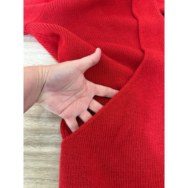 The Alpaca Collection Women Cardigan Large Red Open Front Shawl Pocket Luxury gallery