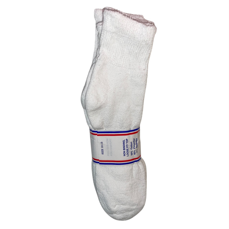 6 Pair Lot White Men Physicians Choice Loose Fit Diabetic Ankle Socks Sz 10-13 gallery